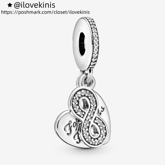 Pandora Forever Friends Heart Dangle Charm - Picture 1 of 4